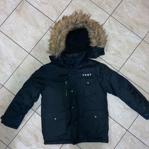 DKNY Black Heavy Parka Boys Coat